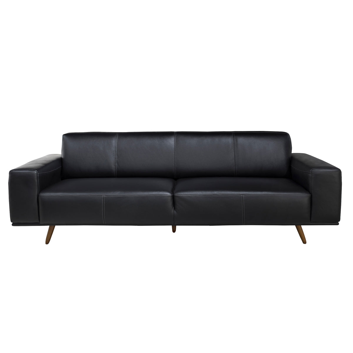 Sofa Contemporain Ipanema en Cuir Brésilien Authentique | Noir | 3-KBL65999