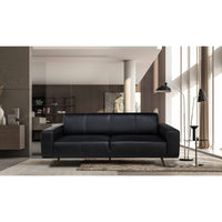 Causeuse Contemporaine Ipanema en Cuir Brésilien Authentique | Noir | 2-KBL65999