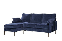 Sectionnel 2-Pièces avec Chaise Réversible et 2 Coussins | Bleu | SSUB07999