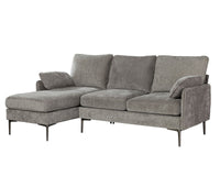 Sectionnel 2-Pièces avec Chaise Réversible et 2 Coussins | Gris | SSYG07999