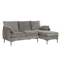 Sectionnel 2-Pièces avec Chaise Réversible et 2 Coussins | Gris | SSYG07999