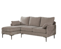 Sectionnel 2-Pièces avec Chaise Réversible et 2 Coussins | Taupe | SSPT07999