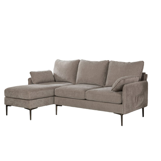 Sectionnel 2-Pièces avec Chaise Réversible et 2 Coussins | Taupe | SSPT07999 (Copy)