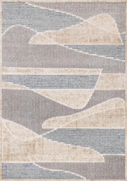 Beige et bleu / 5'3" x 7'7"