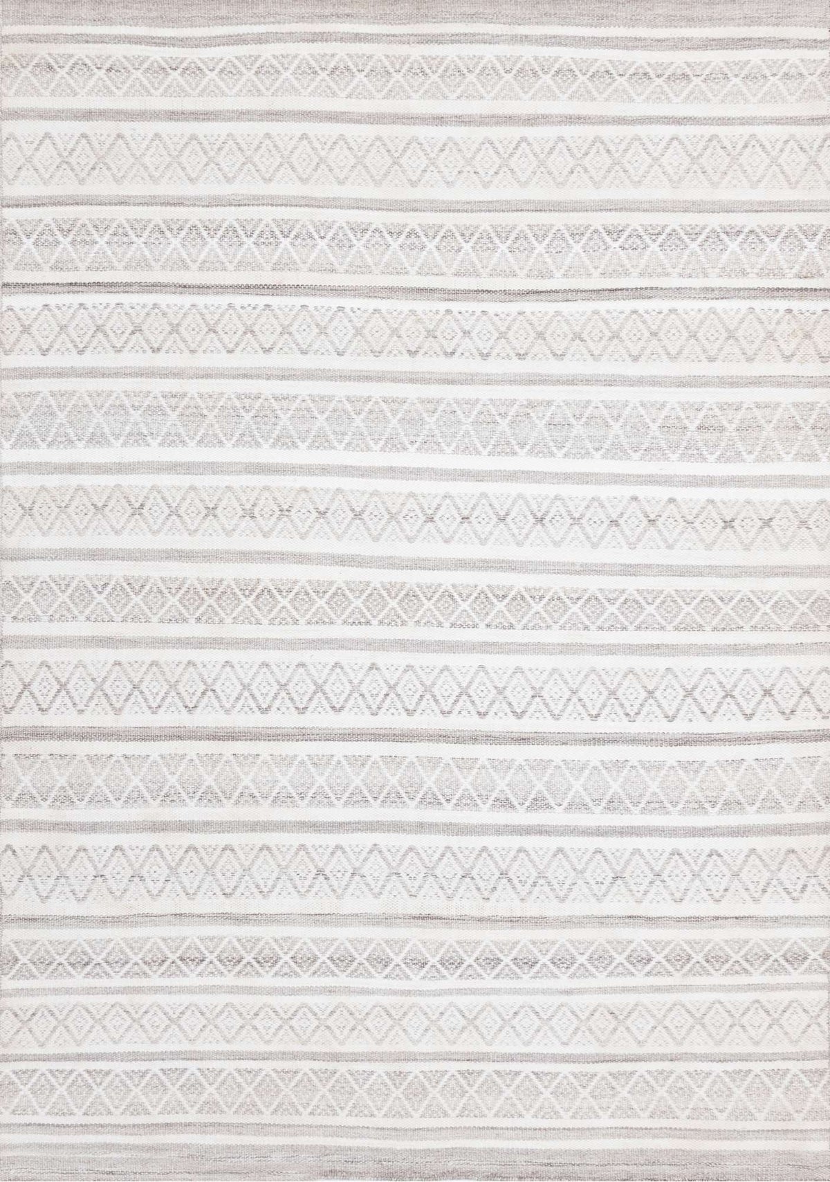 Tapis Mistassini – motif crème et gris, géométrique (Kalora Aspen 7215) – Meubles TOCO