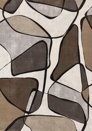 Beige et brun, géométrique / 5'3" x 7'7"