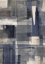 Tapis Malbaie – motif noir et bleu, abstrait (Kalora Aurora 63854/6656) – Meubles TOCO