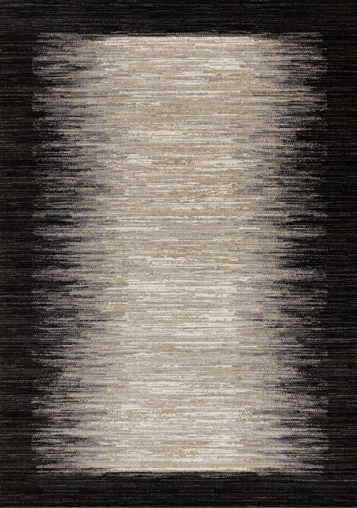 Tapis Malbaie – motif beige et noir, à bordure (Kalora Aurora 63856/9293) – Meubles TOCO