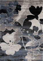 Tapis Rimouski – motif beige et noir, floral (Kalora Breeze E188/7717) – Meubles TOCO