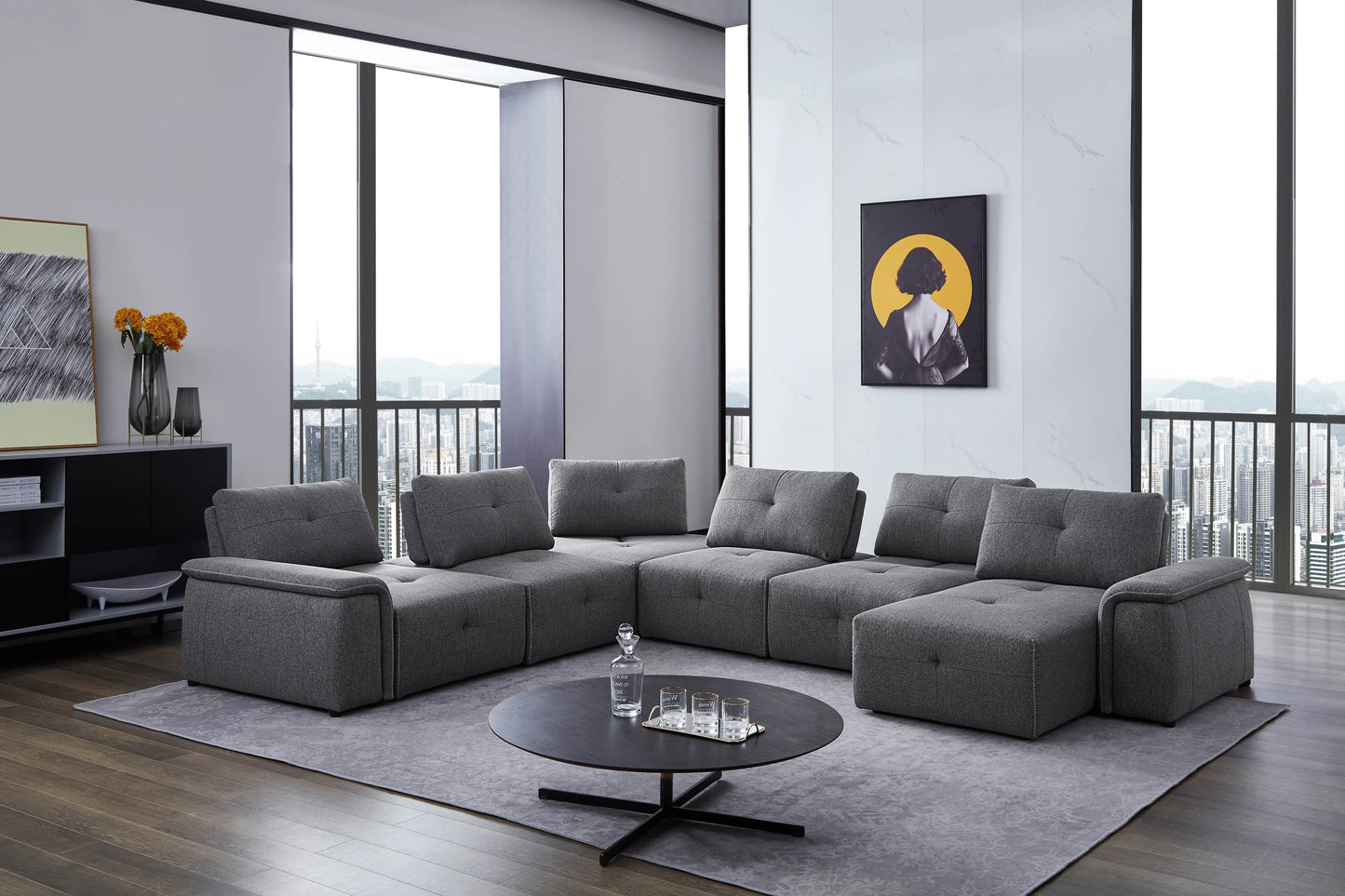 Sofa Sectionnel Modulaire Cantaro | Gris Allure |