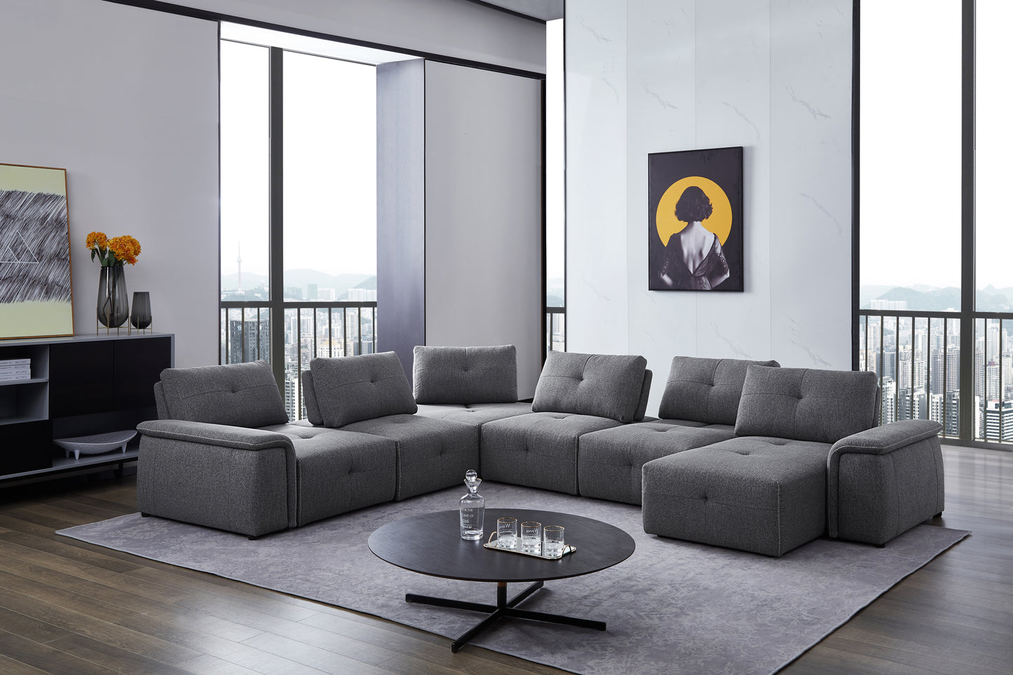 Sofa Sectionnel Modulaire Cantaro | Gris Allure |