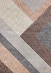 Beige et gris, géométrique / 5'3" x 7'7"