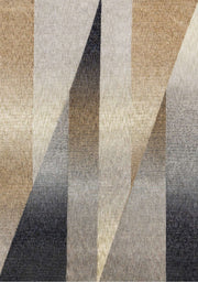 Noir et brun, géométrique / 5'3" x 7'7"
