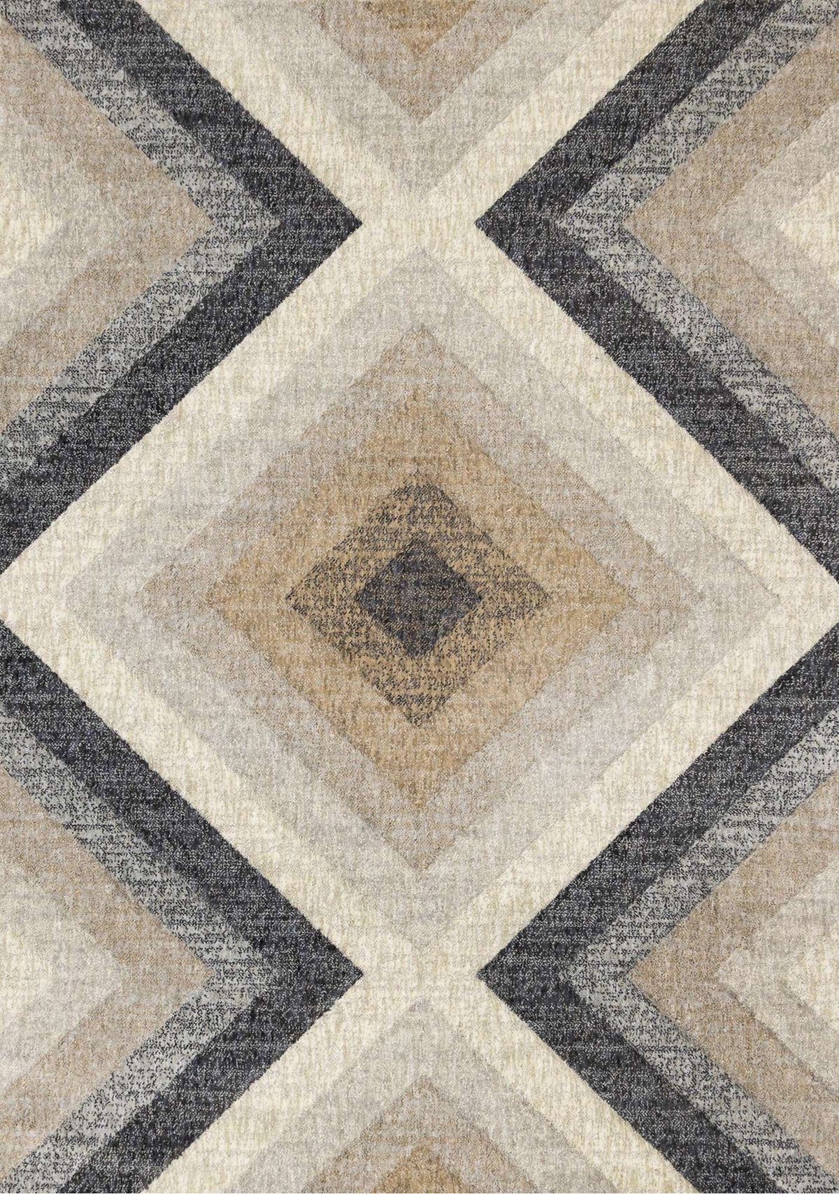 Tapis Magog – motif noir et brun, treillis (Kalora Cora 5685/LM72) – Meubles TOCO