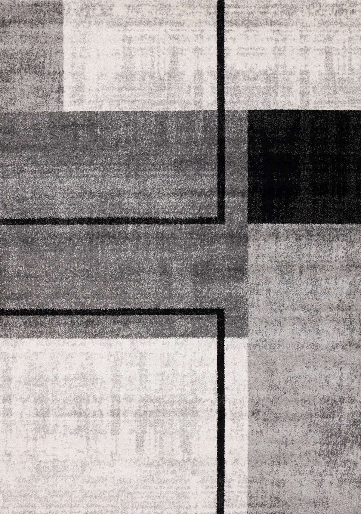 Tapis Vaudreuil – motif noir et gris, géométrique (Kalora Eclipse J029/9646) – Meubles TOCO