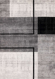 Noir et gris, géométrique / 5'3" x 7'7"