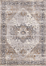 Beige et brun, médaillon / 5'3" x 7'7"