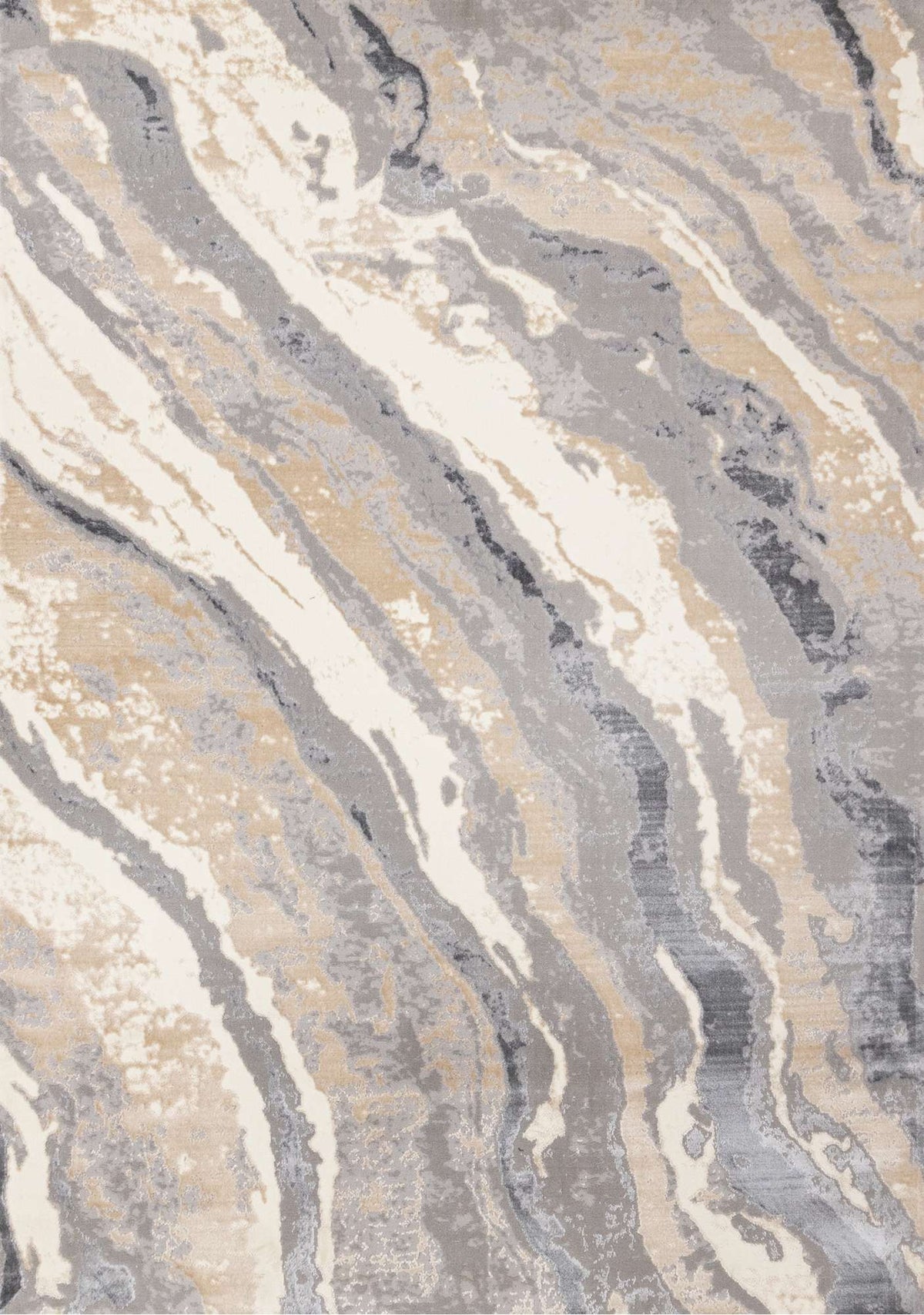 Tapis Bromont – motif beige et gris, abstrait (Kalora Emory 5894/A243) – Meubles TOCO
