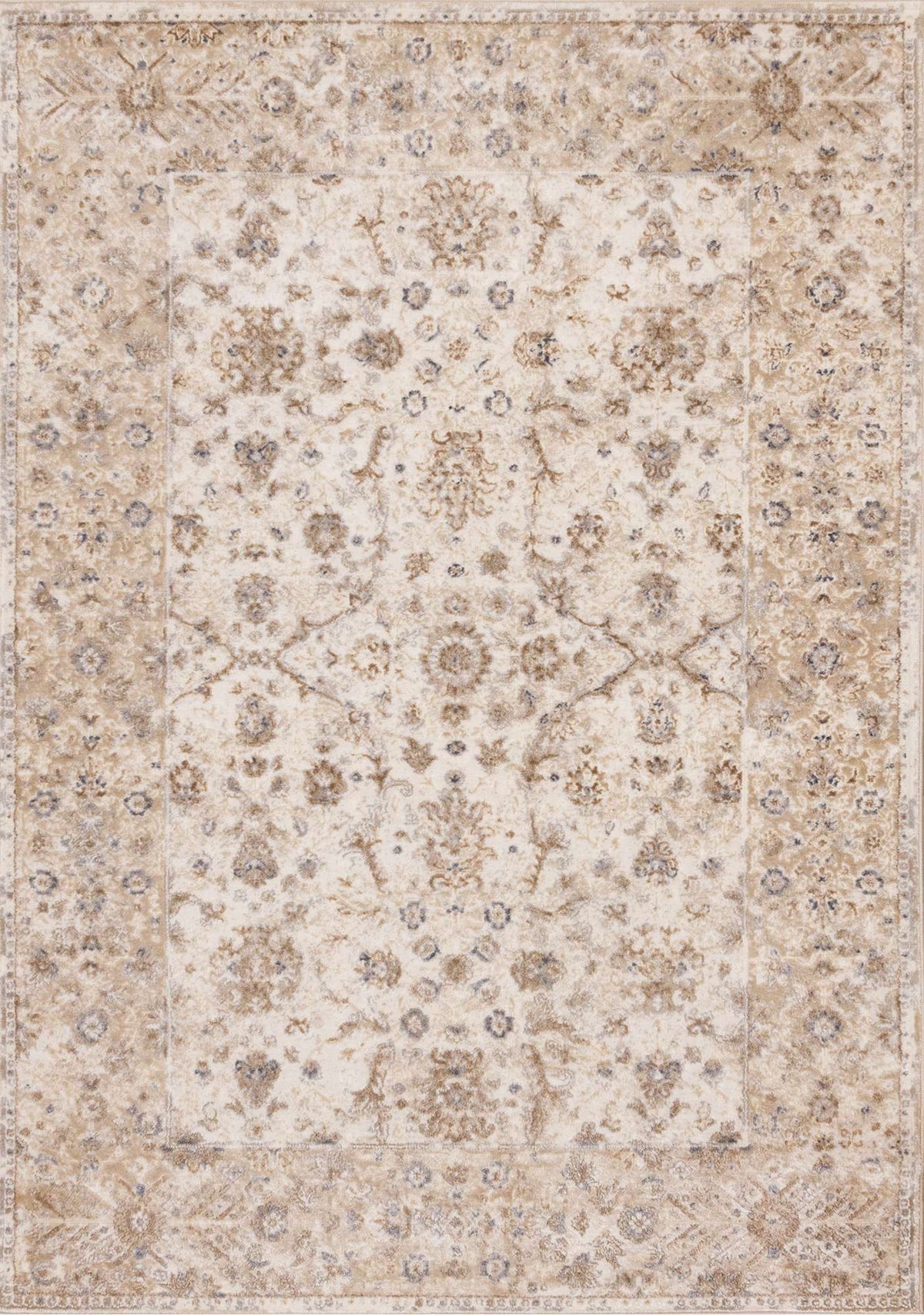 Tapis Bromont – motif beige et gris (Kalora Emory E007/A247) – Meubles TOCO