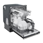 Lave-vaisselle Forno Pozzo noir FDWBI8067-24BLK – vue de côté, porte ouverte – Meubles TOCO