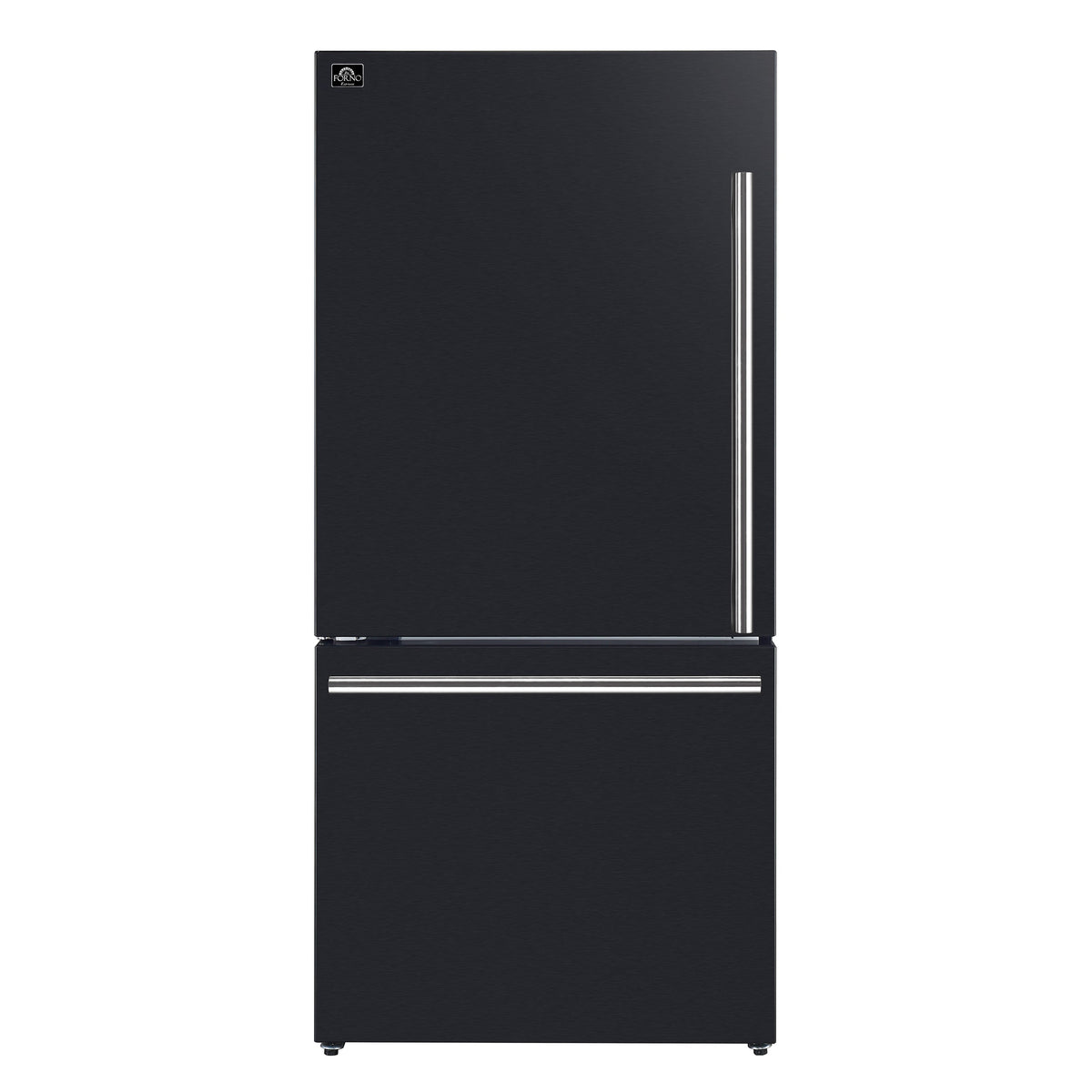 Réfrigérateur Forno Milano noir FFFFD1786-31BLK avec poignées en laiton antique – Meubles TOCO