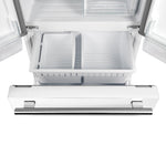 Réfrigérateur à portes françaises Forno Gallipoli blanc FFFFD1974-31WHT – tiroir de congélation ouvert – Meubles TOCO