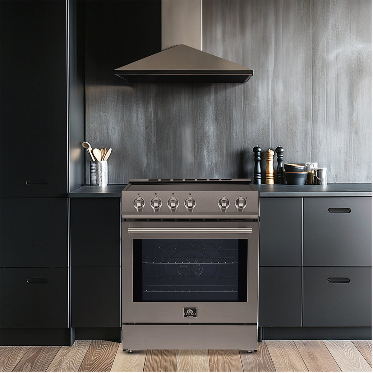 Cuisinière électrique Forno Leonardo inox FFSEL6022-30 dans une cuisine – Meubles TOCO
