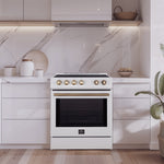 Cuisinière électrique Forno Leonardo blanche FFSEL6022-30WHT dans une cuisine – Meubles TOCO