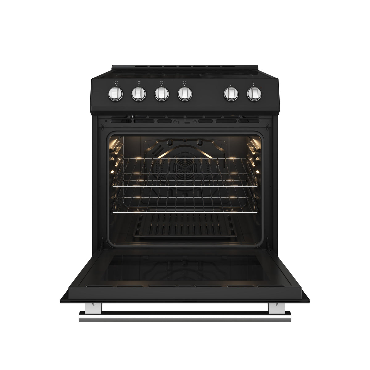 Cuisinière électrique Forno Leonardo noire FFSEL6022-30BLK – porte ouverte – Meubles TOCO