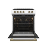 Cuisinière électrique Forno Leonardo blanche FFSEL6022-30WHT – porte ouverte – Meubles TOCO