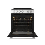 Cuisinière électrique Forno Leonardo inox FFSEL6022-30 – porte ouverte – Meubles TOCO