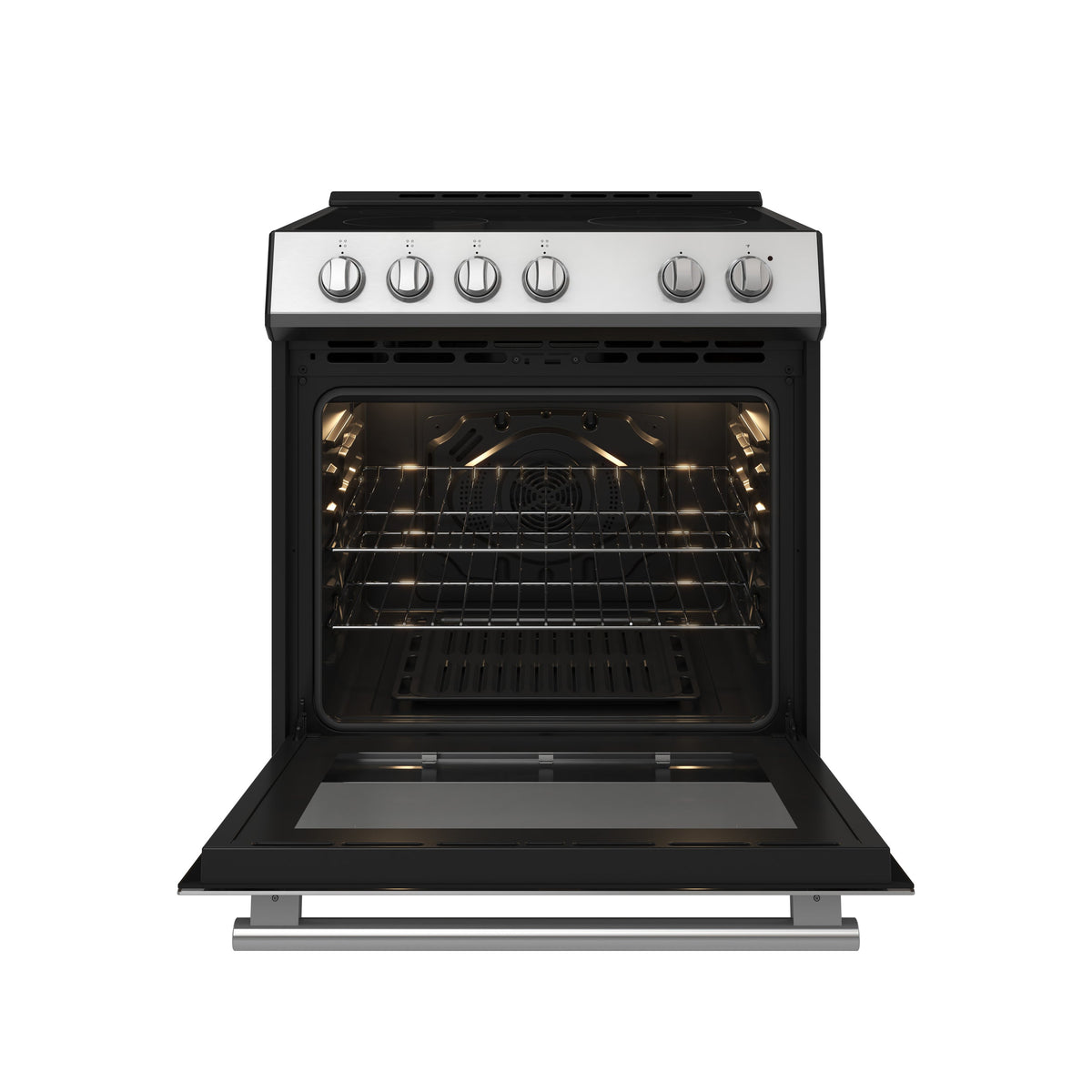 Cuisinière électrique Forno Leonardo inox FFSEL6022-30 – porte ouverte – Meubles TOCO