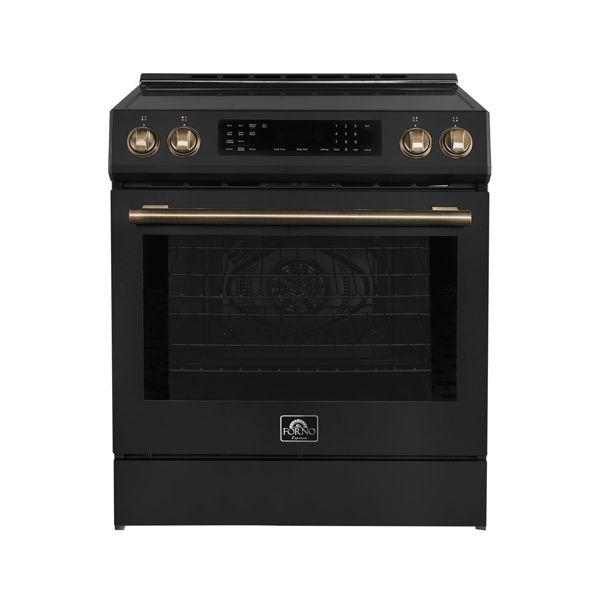 Cuisinière à induction Forno Donatello noire FFSIN0905-30BLK avec poignée en laiton antique – Meubles TOCO