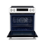 Cuisinière à induction Forno Donatello blanche FFSIN0905-30WHT – porte ouverte – Meubles TOCO