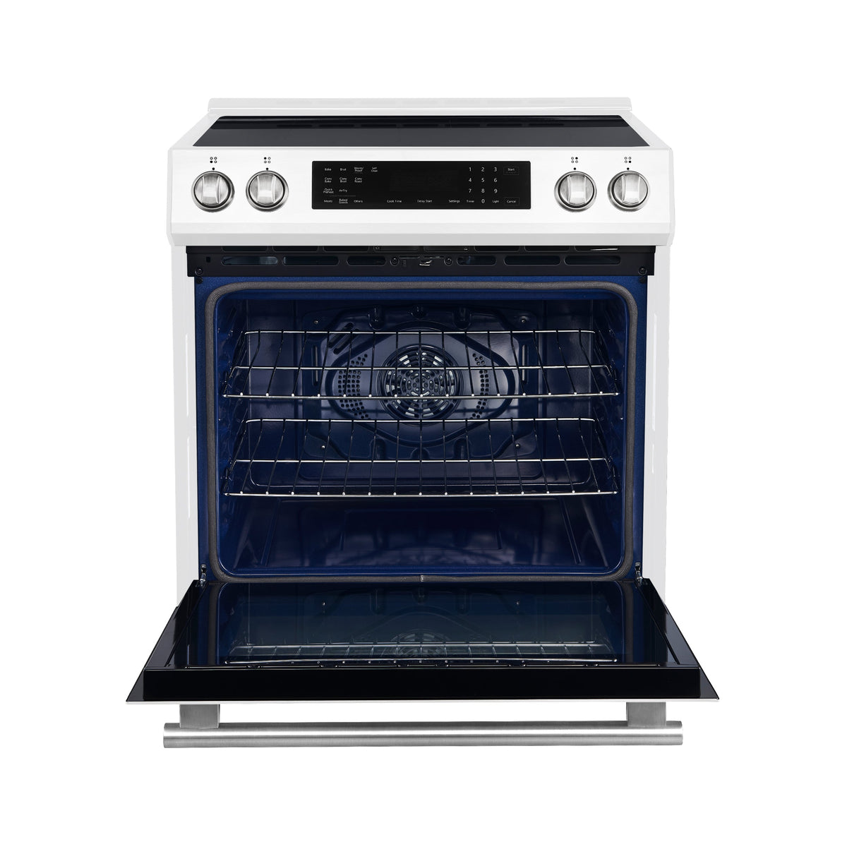 Cuisinière à induction Forno Donatello blanche FFSIN0905-30WHT – porte ouverte – Meubles TOCO