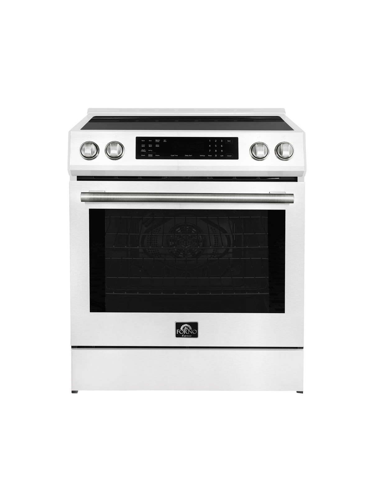 Cuisinière à induction Forno Donatello blanche FFSIN0905-30WHT – vue de face – Meubles TOCO