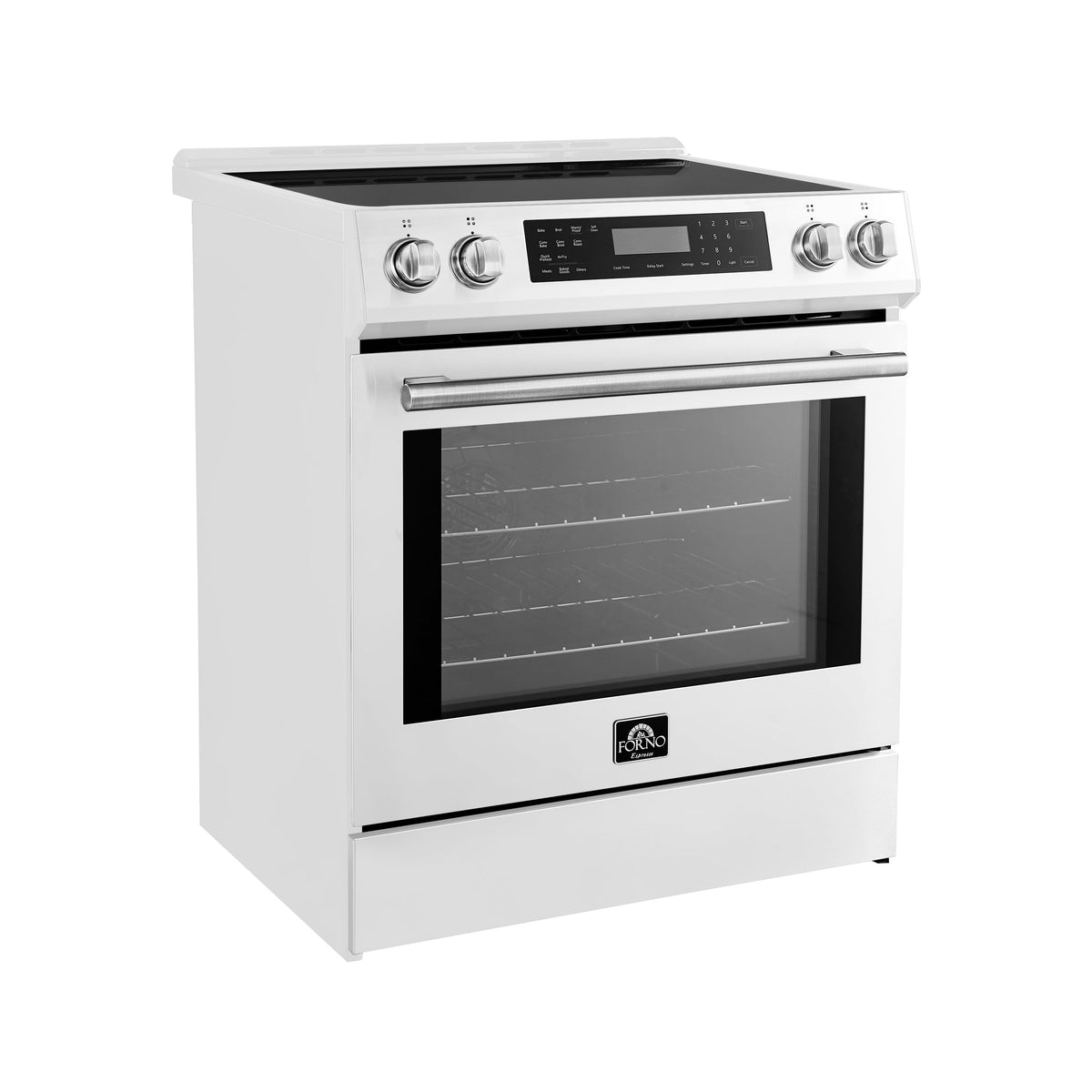 Cuisinière à induction Forno Donatello blanche FFSIN0905-30WHT – vue de côté – Meubles TOCO
