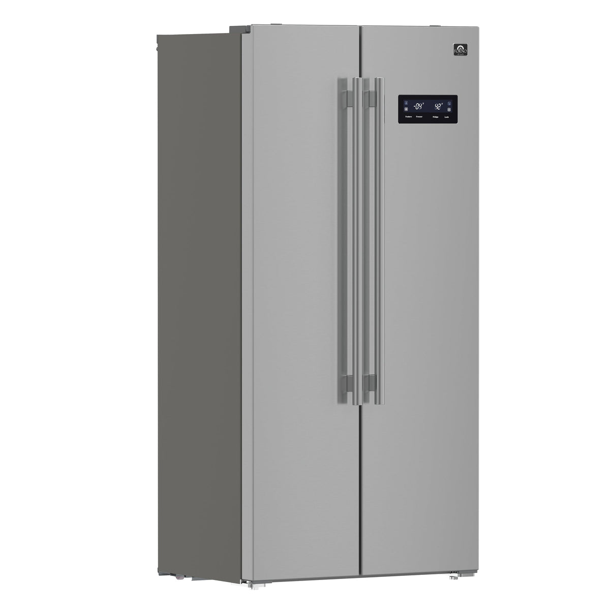 Réfrigérateur côte à côte Forno Salerno inox FFRBI1805-33SB – vue de trois quarts – Meubles TOCO