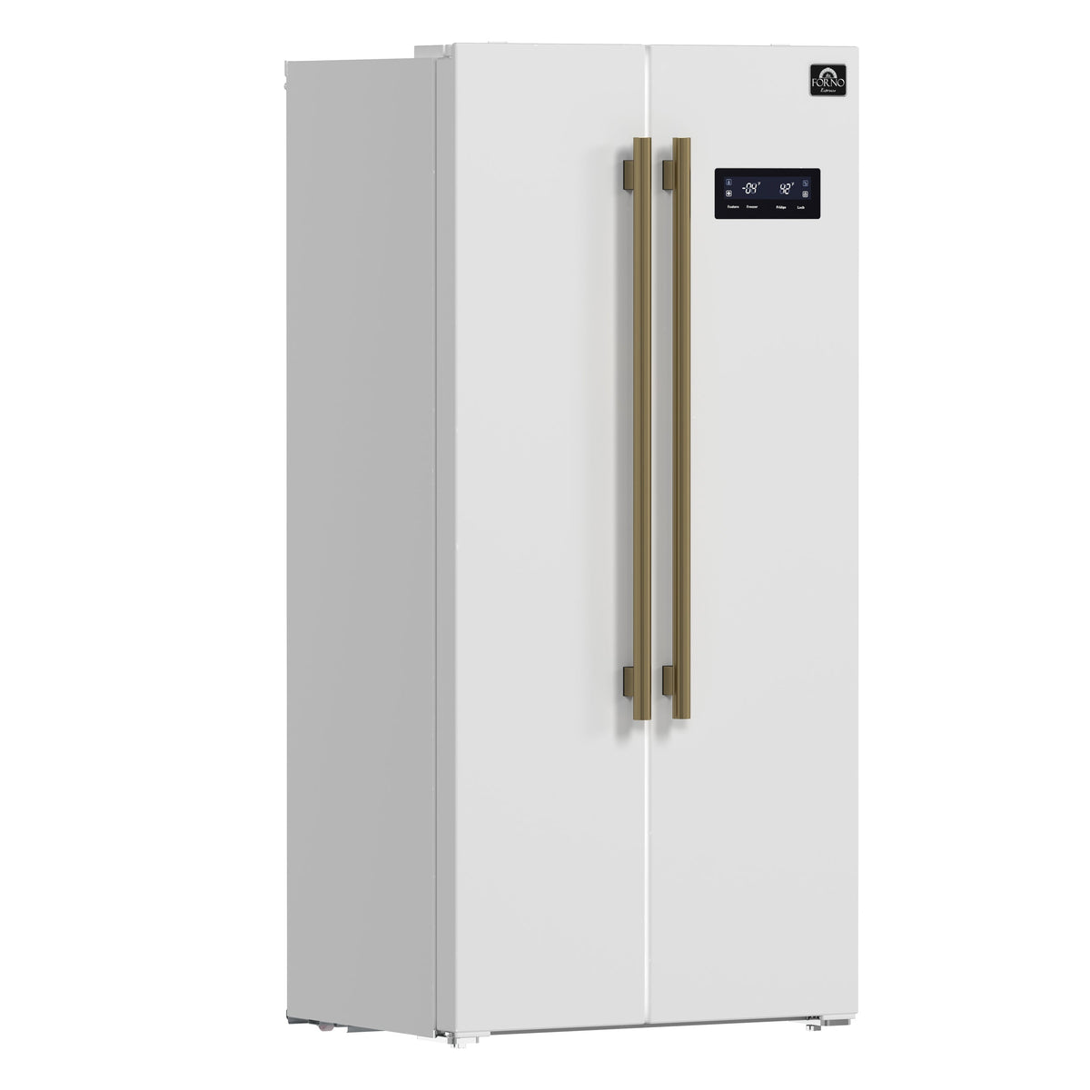 Réfrigérateur côte à côte Forno Salerno blanc FFRBI1805-33WHT – vue de trois quarts – Meubles TOCO