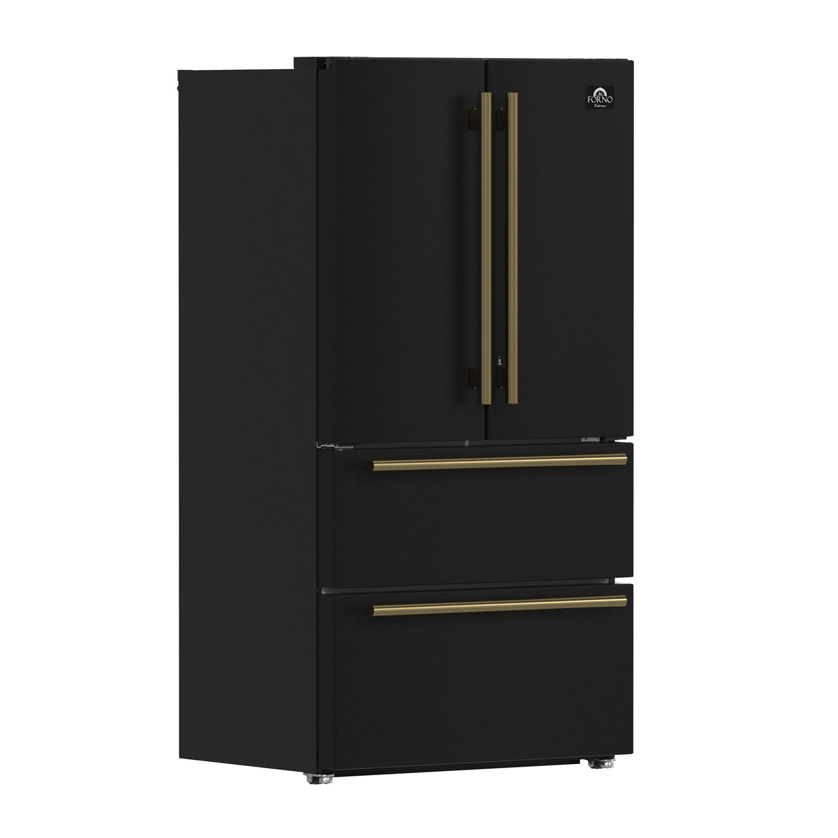 Réfrigérateur à portes françaises Forno Moena noir FFRBI1820-36BLK – vue de trois quarts – Meubles TOCO