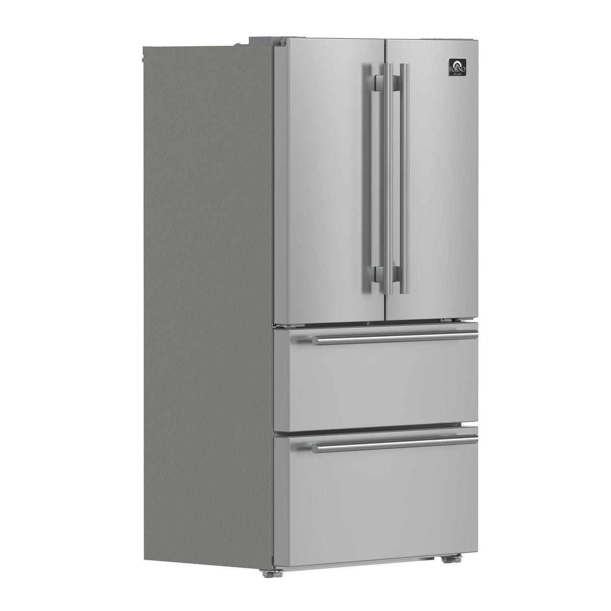 Réfrigérateur à portes françaises Forno Moena inox FFRBI1820-36SB – vue de trois quarts – Meubles TOCO