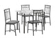 Ensemble de Cuisine - 5PCS / Blanc Marbre / Métal Noir / #MO1014