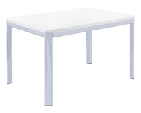 Table à manger - 32"X 48" / Blanc / Métal Chromé / #MO1041