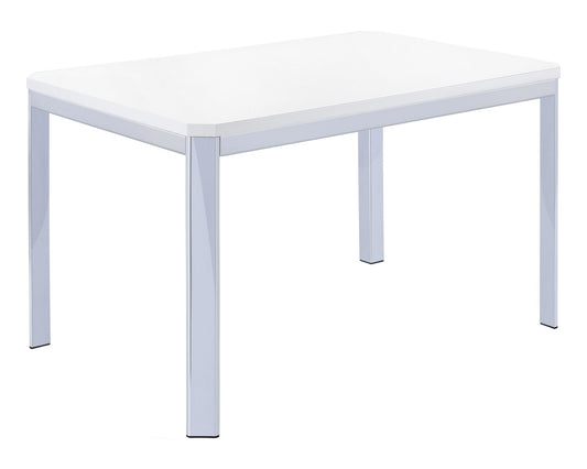 Table à manger - 32"X 48" / Blanc / Métal Chromé / #MO1041