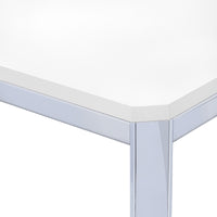Table à manger - 32"X 48" / Blanc / Métal Chromé / #MO1041