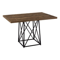 Table de Cuisine - 36"X 48" / Apparence Bois Brun / Base en Métal Noir / #MO1107