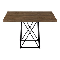 Table de Cuisine - 36"X 48" / Apparence Bois Brun / Base en Métal Noir / #MO1107