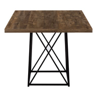 Table de Cuisine - 36"X 48" / Apparence Bois Brun / Base en Métal Noir / #MO1107