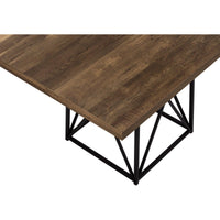 Table de Cuisine - 36"X 48" / Apparence Bois Brun / Base en Métal Noir / #MO1107