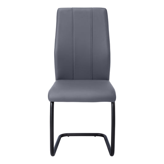 Chaise de Cuisine Calypso / 2 Chaises / Gris Foncé / Pattes Noir